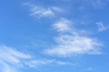 Blue sky with beautiful wispy clouds. 