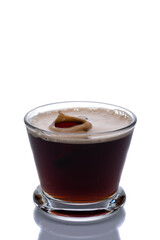 Splash in a Glass with coffee on a white background