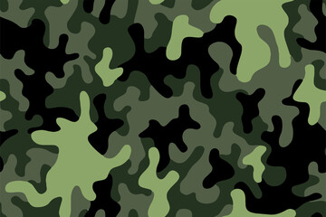 Naklejka premium Full Seamless Army Camouflage Pattern Vector. Military Camo Skin for Decor and Textile. Army masking design for hunting textile fabric printing and wallpaper.