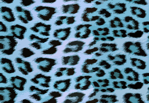 Full seamless cheetah and leopard animal skin pattern vector. Design for soft blue and black cheetah colored textile fabric printing. Suitable for fashion use.