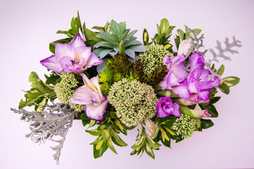Beautiful bouquet, viewed in close-up from above