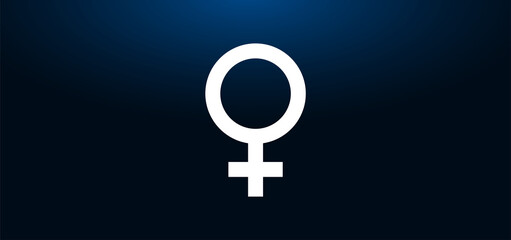 Obraz premium Female symbol icon crystal blue banner background
