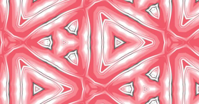 A kaleidoscope made of colored ribbons in blue, red and white. Creation of flowers of different shapes and shades. Endless cycle.