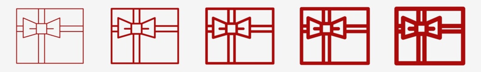 Gift Card Icon. Gift Box Icon. Red