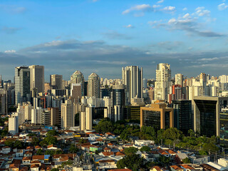 Fototapeta na wymiar Big city, building, and blue sky. Sao Paulo city, Brazil.
