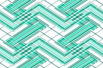 Full seamless modern geometric texture pattern for decor and textile. Turquoise and white lines for textile fabric printing and wallpaper. Abstract multipurpose model design for fashion and home desig