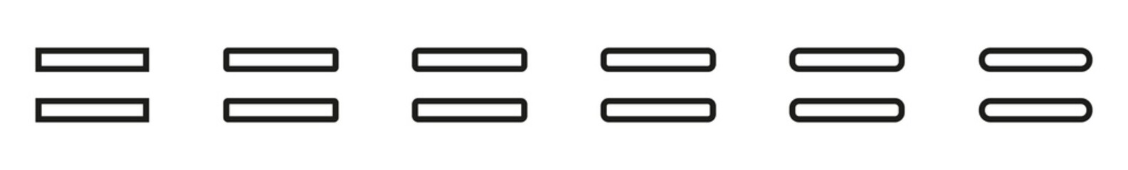 Equal Sign Set | Equal Sign Vector Illustration Logo | Equality Sign Isolated Collection