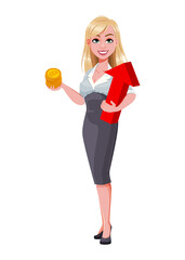 Beautiful businesswoman cartoon character.