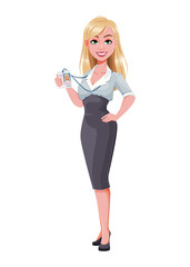 Beautiful businesswoman cartoon character.