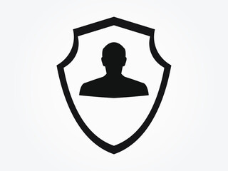 man shield badge vector illustration eps10