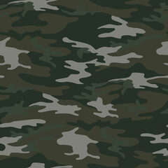 Fototapeta premium Full seamless military camouflage dark texture skin pattern vector for textile. Usable for Jacket Pants Shirt and Shorts. Dirty army camo masking design for hunting fabric print and wallpaper.