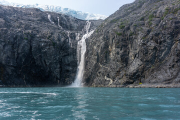 waterfall in the mountains