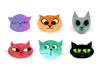 Set of cats illustration