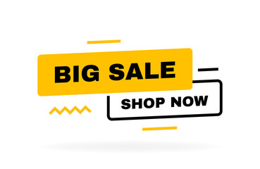 Big sale banner design with geometric elements. Shop now. Banners template design for business, promotion, sale and advertising. Vector illustration