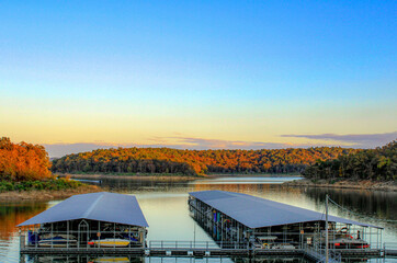 Sunset over Norfork Lake in Arkansas 