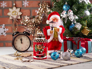 New year's composition with Christmas decorations