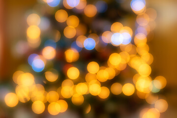 Colourful defocused xmas lights bokeh