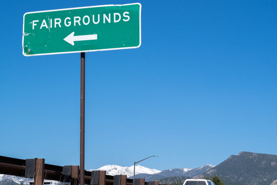 sign on the road fairgrounds