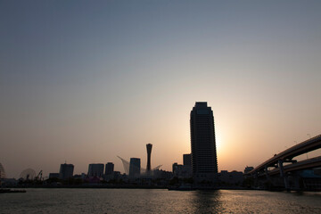 Fototapeta na wymiar 神戸の夕暮れ2013年