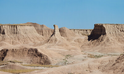 The Highly Eroded Landscape On the Many Trails of Badlands National Park South Dakota
