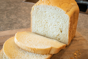 sliced homemade white bread