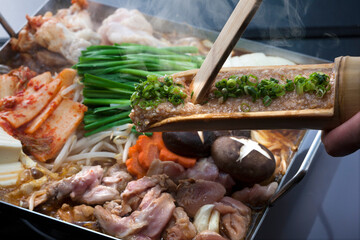 鶏肉とキムチの鍋