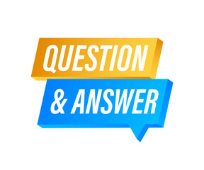 Question and Answer Bubble Chat on white background. Vector stock illustration.