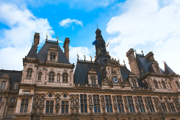 Fototapeta na wymiar Facade of Paris City Hall