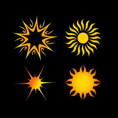 sun shapes vector set-01