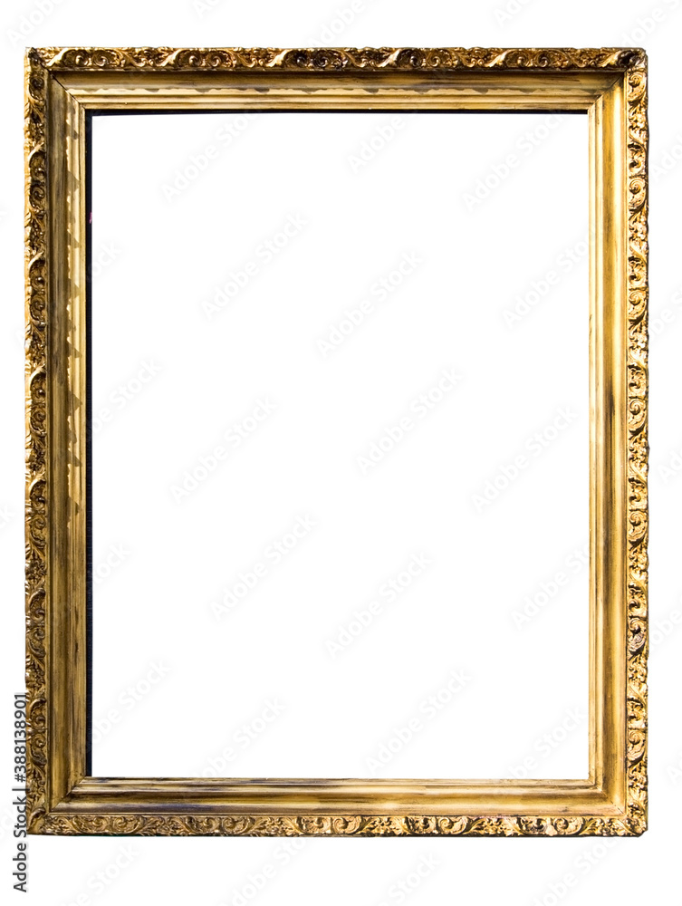 Wall mural isolated empty old frame with copy space. isolated.
