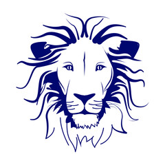 vector black lion head square