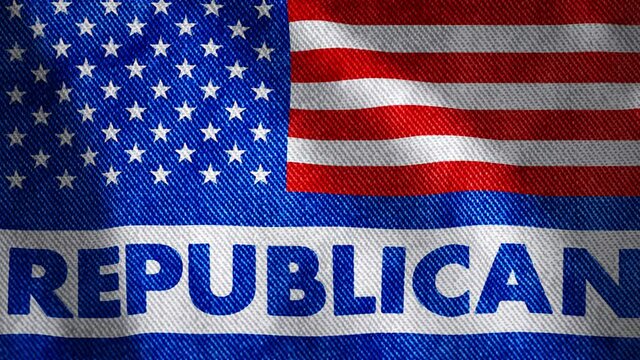 Republican Party Patriotic Flag, Animated Background US Political Banner