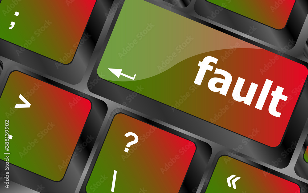 Aufkleber fault button on computer pc keyboard key