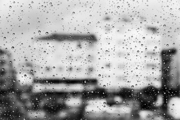 Abstract Photo of Raindrops on Window