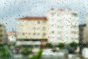Abstract Photo of Raindrops on Window