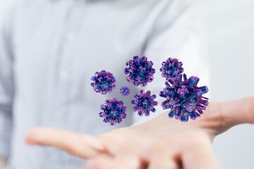 flu virus attack digital 3d