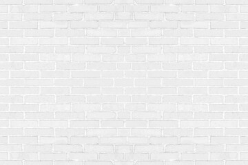 Fototapeta na wymiar White brick wall texture background. Abstract brickwork surface for decor or backdrop