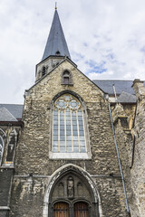Obraz premium St. James' Church (Sint-Jacobskerk) features two attractive towers from the Romanesque period, its one of the oldest churches of Ghent. Belgium.