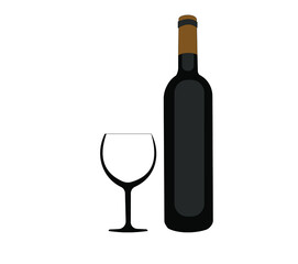 Wine bottle design poured into the glass