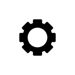 Gear Icon Vector isolated on white background, Flat Design Engineering Illustration.