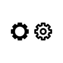 Gear Icon Vector isolated on white background, Flat Design Engineering Illustration.