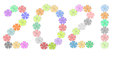 Happy new year 2021 floral design graphic resources