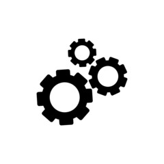 Gear Icon Vector isolated on white background, Flat Design Engineering Illustration.