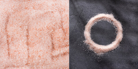 Fine pink salt from the Himalaya - Text space