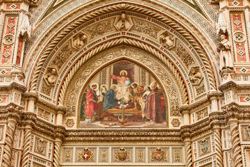 Fototapeta na wymiar Cathedral of Santa Maria del Fiore acrhitecture detail Florence landmark of Tuscany Italy