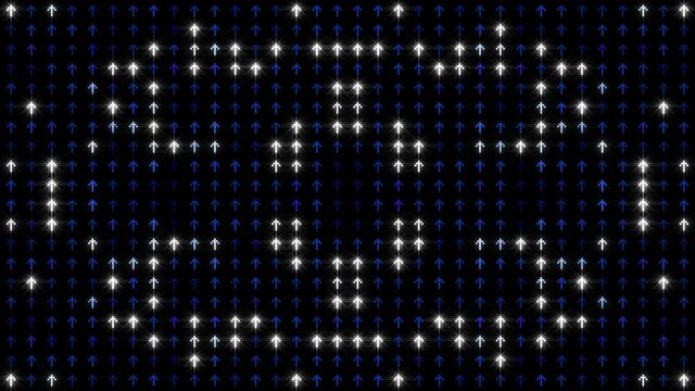 Vintage Christmas background with glowing blue-white arrows.