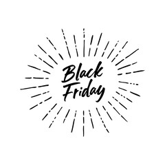 Vector handwritten lettering composition of Black Friday on white backgrounds