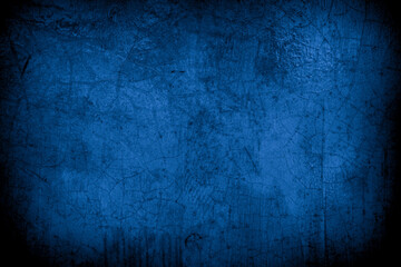 Obraz premium Old wall pattern texture cement blue dark abstract blue color design are light with black gradient background.