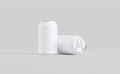 White Aluminium Can Mockup 3D Render