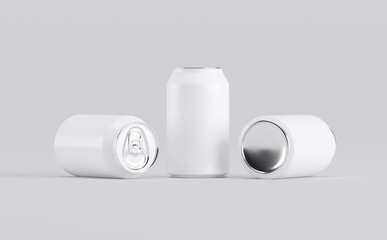White Aluminium Can Mockup 3D Render